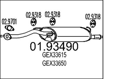 0193490 MTS Глушитель выхлопных газов конечный