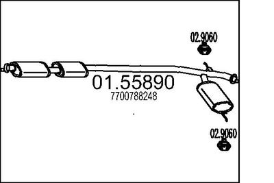 0155890 MTS Средний глушитель выхлопных газов