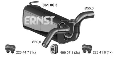 061063 ERNST Глушитель выхлопных газов конечный