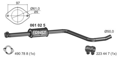 061025 ERNST Средний глушитель выхлопных газов
