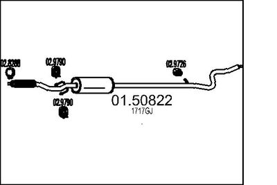 0150822 MTS Средний глушитель выхлопных газов