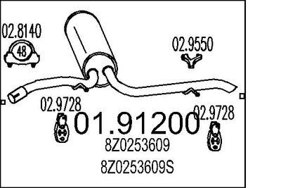 0191200 MTS Глушитель выхлопных газов конечный