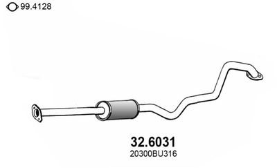 326031 ASSO Средний глушитель выхлопных газов