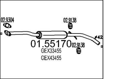 0155170 MTS Средний глушитель выхлопных газов