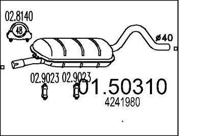 0150310 MTS Средний глушитель выхлопных газов