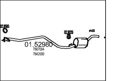 0152980 MTS Средний глушитель выхлопных газов