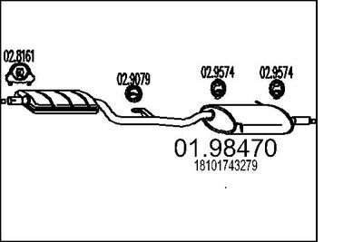 0198470 MTS Глушитель выхлопных газов конечный
