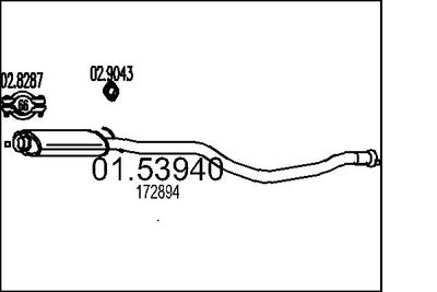 0153940 MTS Средний глушитель выхлопных газов