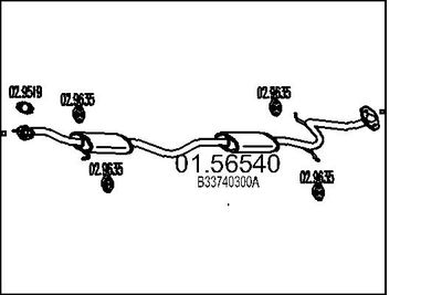 0156540 MTS Средний глушитель выхлопных газов