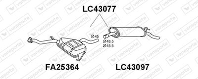 LC43077 VENEPORTE Глушитель выхлопных газов конечный