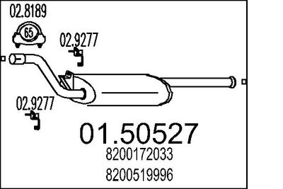 0150527 MTS Средний глушитель выхлопных газов