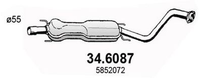 346087 ASSO Средний глушитель выхлопных газов