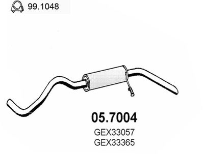 057004 ASSO Глушитель выхлопных газов конечный