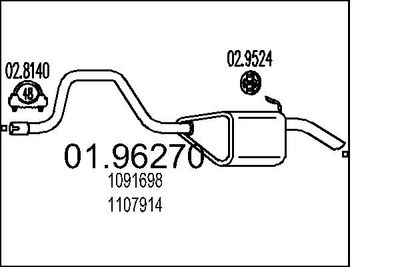 0196270 MTS Глушитель выхлопных газов конечный