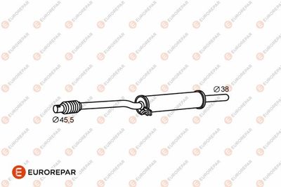 E12830H EUROREPAR Средний глушитель выхлопных газов