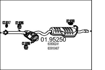 0195250 MTS Глушитель выхлопных газов конечный
