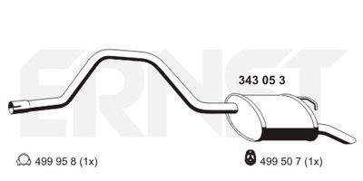 343053 ERNST Глушитель выхлопных газов конечный