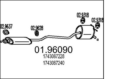 0196090 MTS Глушитель выхлопных газов конечный
