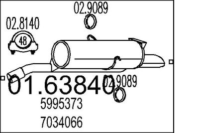 0163840 MTS Глушитель выхлопных газов конечный