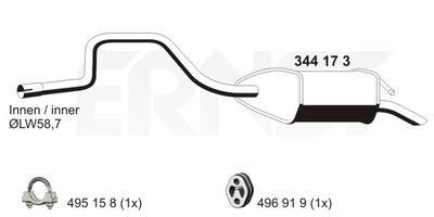344173 ERNST Глушитель выхлопных газов конечный