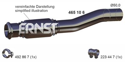 465106 ERNST Труба выхлопного газа