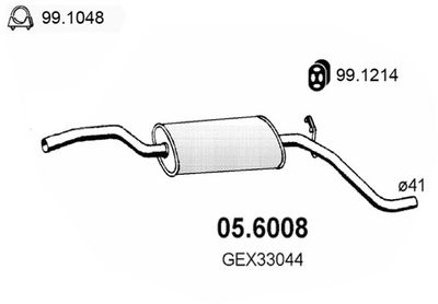 056008 ASSO Средний глушитель выхлопных газов
