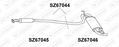 SZ67045 VENEPORTE Предглушитель выхлопных газов