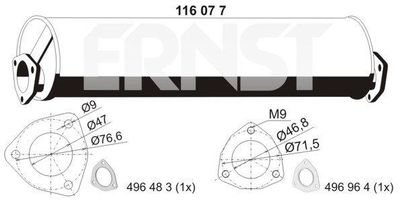 116077 ERNST Глушитель выхлопных газов конечный