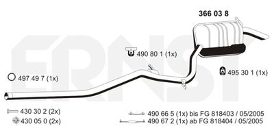 366038 ERNST Глушитель выхлопных газов конечный