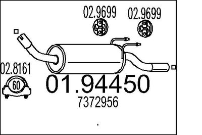 0194450 MTS Глушитель выхлопных газов конечный