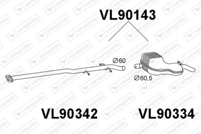 VL90143 VENEPORTE Глушитель выхлопных газов конечный