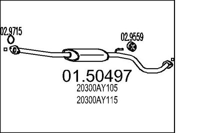 0150497 MTS Средний глушитель выхлопных газов