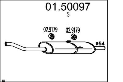 0150097 MTS Средний глушитель выхлопных газов