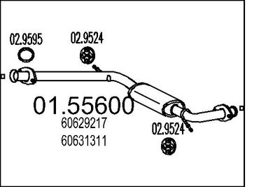 0155600 MTS Средний глушитель выхлопных газов