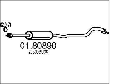 0180890 MTS Средний глушитель выхлопных газов