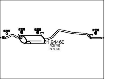 0194460 MTS Глушитель выхлопных газов конечный