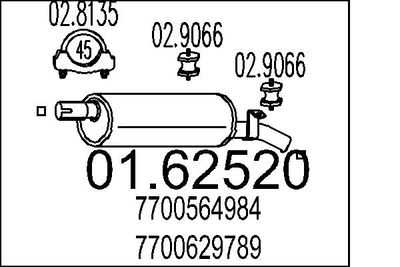 0162520 MTS Глушитель выхлопных газов конечный