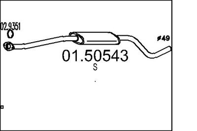 0150543 MTS Средний глушитель выхлопных газов