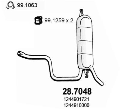 287048 ASSO Глушитель выхлопных газов конечный