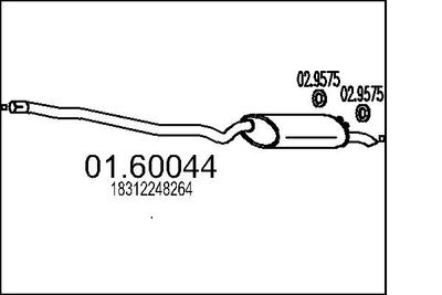 0160044 MTS Глушитель выхлопных газов конечный