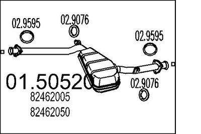 0150520 MTS Средний глушитель выхлопных газов