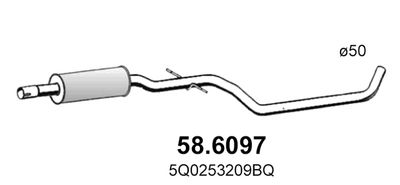 586097 ASSO Средний глушитель выхлопных газов