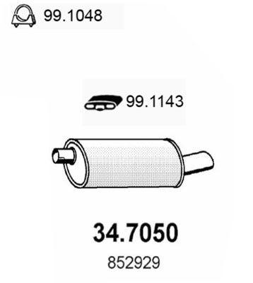 347050 ASSO Глушитель выхлопных газов конечный