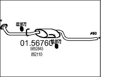 0156760 MTS Средний глушитель выхлопных газов