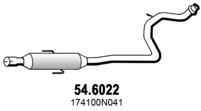 546022 ASSO Средний глушитель выхлопных газов