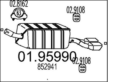 0195990 MTS Глушитель выхлопных газов конечный