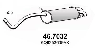 467032 ASSO Глушитель выхлопных газов конечный