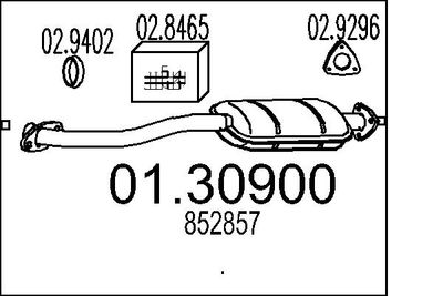 0130900 MTS Предглушитель выхлопных газов
