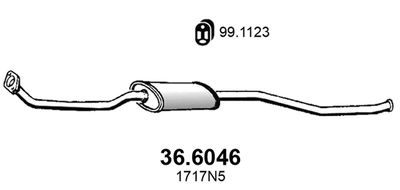 366046 ASSO Средний глушитель выхлопных газов