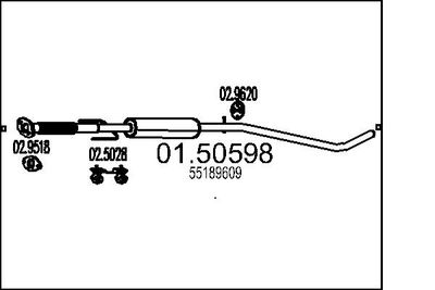 0150598 MTS Средний глушитель выхлопных газов